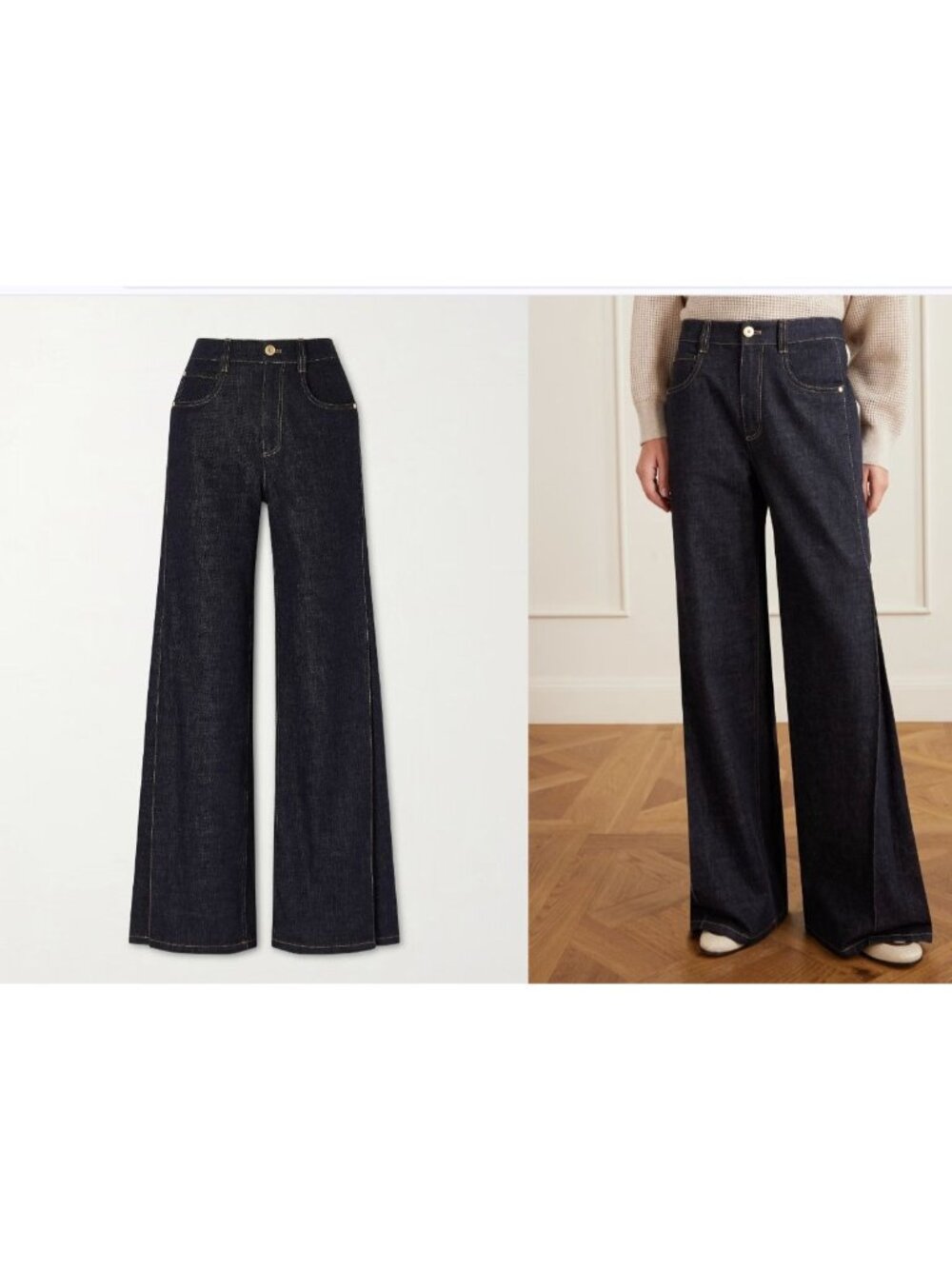 BRUNELLO CUCINELLI High-rise wide-leg jeans Size 6